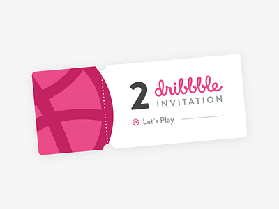 2 Dribbble Invitations design dribbble free giveaway illustration invitation invite invites player ticket vector