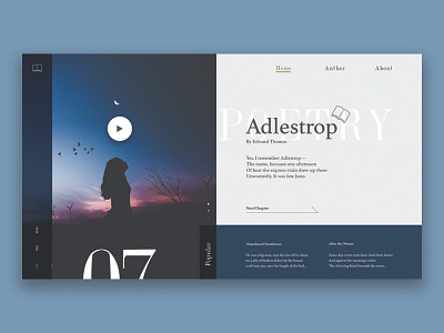 Poetry Site Post interaction design landing page ui ui ux ux web design webdesign