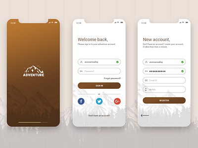 Login & Registration Screen form login login design login form registration ui ux