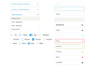 Styling some input for my company checkboxes dropdown inputs radiobuttons switches textfields validation