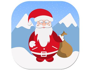 little santa cartoon christmas flat icon illustration santa snow vector