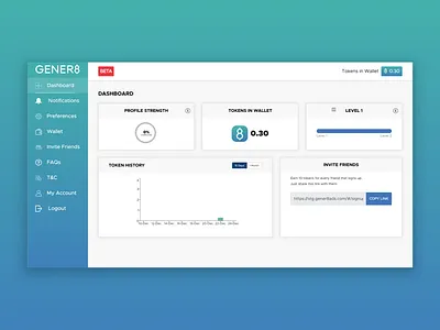 Gener8 Dashboard Artboard app design plugin ui ux web website