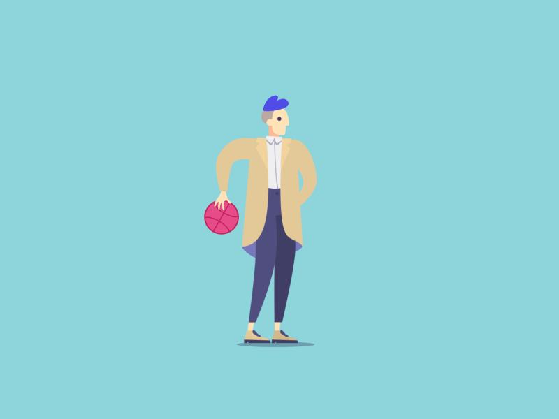 Dribbble Egghead animation dribbble dribbble ball flat illustration sketch vector