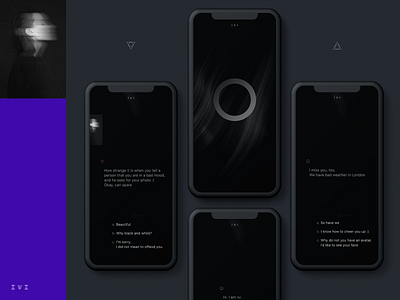Artificial Intelligence - I V I - adobe xd ai artificial intelligence dark design fall in love game app trivia