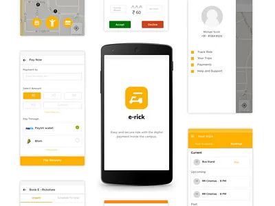 E-Rick app application availability branding design design app design sprint figma logo mobile mobile app design orange payment product sketch solution sprint ui user experience ux