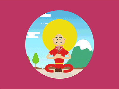 Zen animation branding design flat identity illustration minimal vector