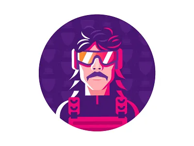 Dr Disrespect avatar drdisrespect face illustration illustrator person portrait vector