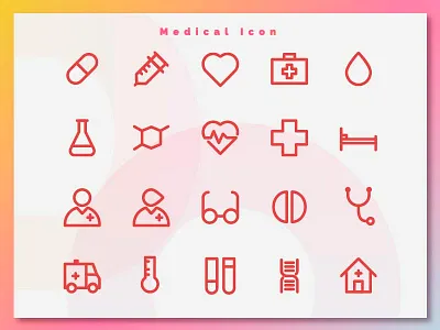 Medical Icon design flat icon icon icon set iconography line icon medical outlineicon solid icon ui ux design userinterface vector