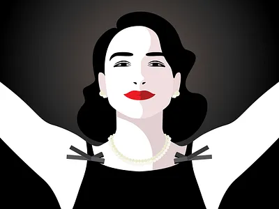 Thank You and Goodnight! flat heartbreak illustration mrsmaisel portrait woman