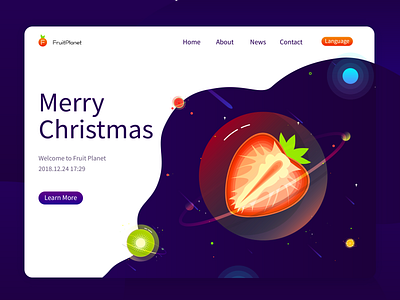 Fruit Planet christmas design fruit illustration merry christmas planet space ui