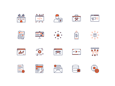 YugaByte icons set brand branding icon set icons illustration linear icons ui ui design user experience user interface ux website