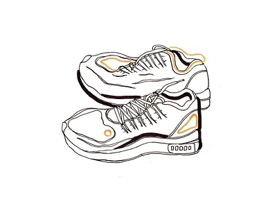 Some Things Around Us Series black white black and gold illustration line art