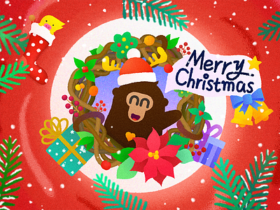 Merry Christmas color design illustration