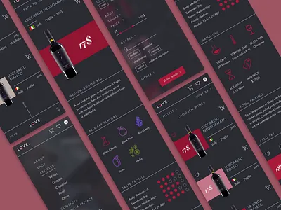 LOVE wine store design flat information online shop online store ui ux web website wine