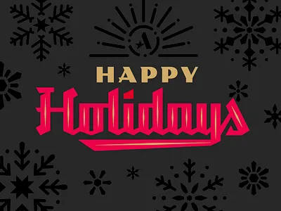 Happy Holidays calligraphy font happy christmas holidays lettering snowflakes typeface xmas