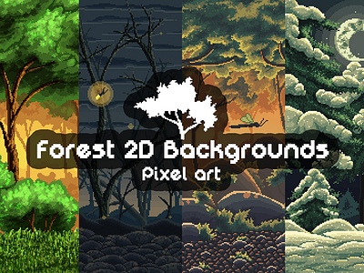 Pixel Art Forest Game Backgrounds 2d backgrounds game game assets gamedev pixel art platformer