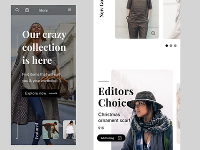 Mobile fashion store adobexd concept fashion store header landing page mobile retail typography ui userexperience userinterface ux webdesign