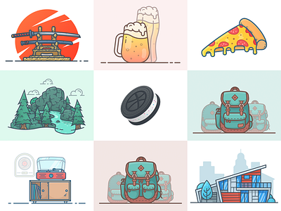 The Best of 2018 best best 9 design icon illustration minimal top 9 travel illustration vector waterfall illustration