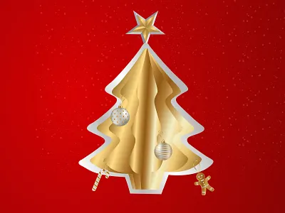 Christmas tree vector art with paper flip effect adobe illustrator christmas christmas tree design effect graphic art holidays illustration vector