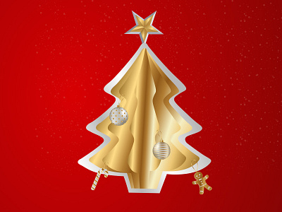 Christmas tree vector art with paper flip effect adobe illustrator christmas christmas tree design effect graphic art holidays illustration vector