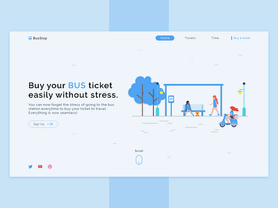 BusStop animation branding color design illustration ui user inteface ux web website