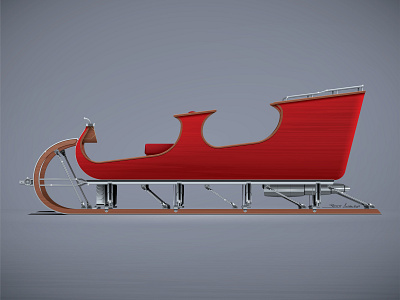 "Elf" Sleigh brett nicholson christmas cringle 3000 elf elf movie illustration jet engine merry christmas reindeer santa claus sleigh vector