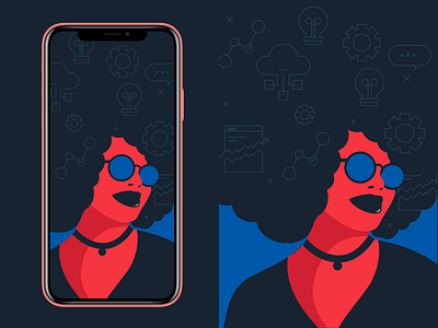 MKT design girl glasses graphic illustration marketing vector