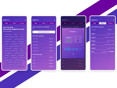 Language Learning App android ui color colorful design design app gradiant ios app design mobile app purple ui ui ux user interaction