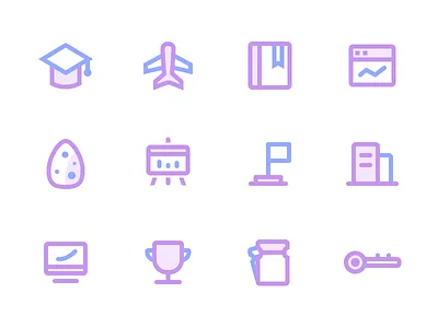 Icon blue color icon purple ui web