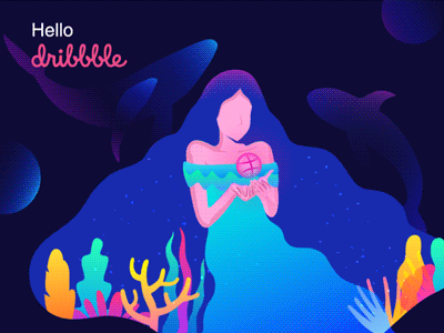 Dribbble goddess after effect animation colorful art colors debut gif goddess illustration photo shop