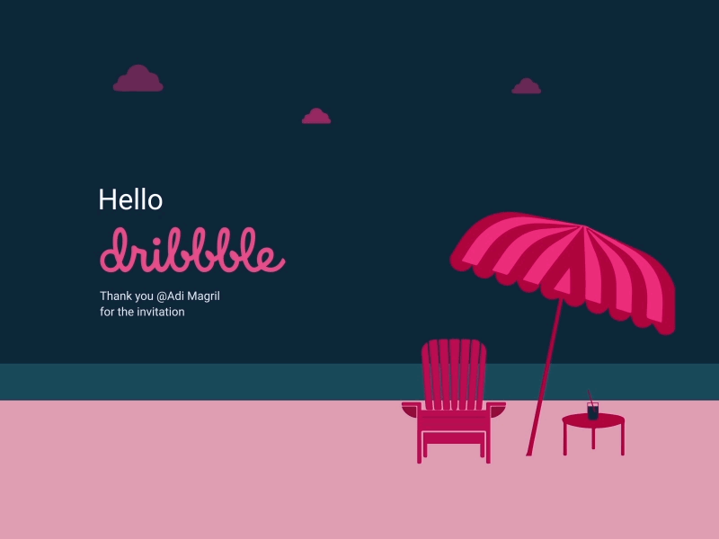 Hello Dribbble animated gif beach beach ball first shot hello dribbble