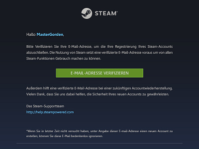 Steam 2019 E Mail Redesign Confirmation clean design email game m4terial steam ui