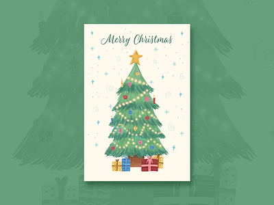 Christmas Card 02 art artist card design children art children illustration christmas christmas card christmas tree draw family gift gift card holiday holiday card holiday design holiday gift illustration illustrator vacation