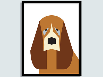 Basset hound basset hound dog ears illustration minimal puppy vector