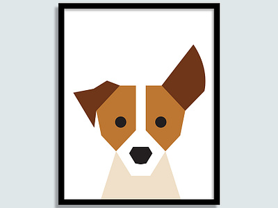 Jack Russell dog ears illustration jack russel minimal puppy vector