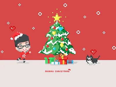 Merry Christmas🎄 christmas pixel art red