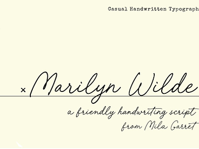 Marilyn Wilde Handwriting Script