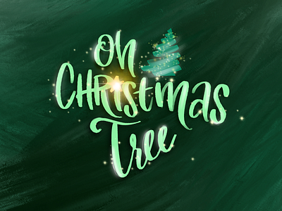 Oh Christmas Tree apple design illustration lettering procreate