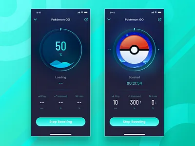 Loading & Boosting app design ui ux