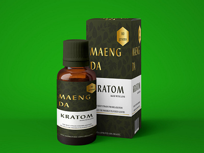 Kratom Packaging branding branding design design elegant graphic design green illustration kratom packaging design typography