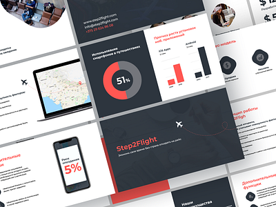 Step2 Flight project presentation for business business coral dashboard flight app presentation presentation design ui