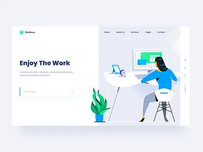 Agency Header Concept agency illustration landing page work
