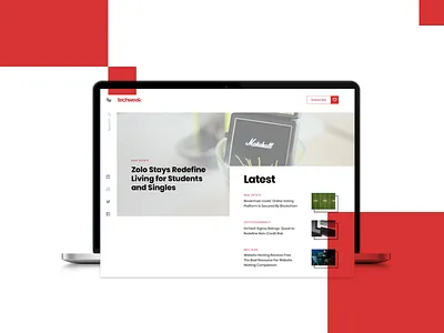 Techweek black blog content design digital events media minimal modern silicon valley tech website