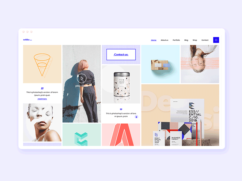 Sekko - Creative Portfolio Theme design flat graphic design hello dribbble minimal modern photoshop portfolio theme theme for wordpress ui ux web website