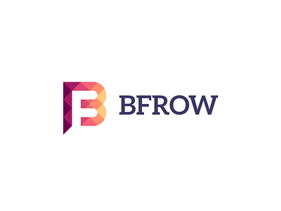 Bfrow Logo abstract modern red clean branding clever fashion industry blog color pixel minimal flat smart bold mark icon simple type logotype identity branding logo monogram negative space playful typography lettering