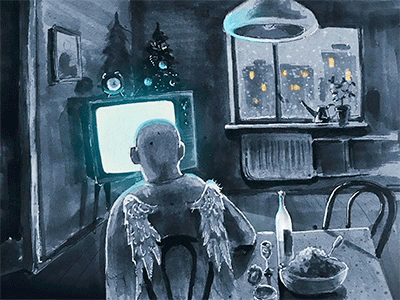 Christmas Angel adobe . animate animated . gif animation drawing illustration illustrator motion art