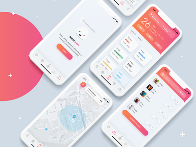 EpocketCash App app design branding bright colors cash character game gradient location money posts qrcode shoping ux ui