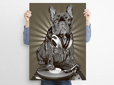 French bulldog Detailed illustration adobe illustrator art art board art challenge branding clean design corporate design corporate identity creative design out of the box detailed dj dog french bulldog highly detailed illustration illustration agency minimalistic portrait art portrait illustration