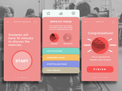 Design Coach - Empathy app design design thinking educational app empathy ui ux design user experience user testing ux design