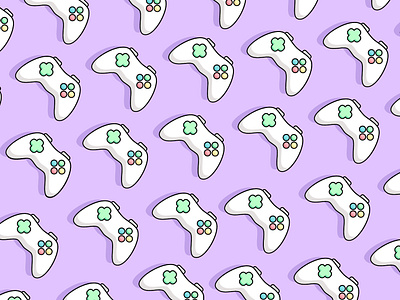 gamepad pattern design illustration pastel vector